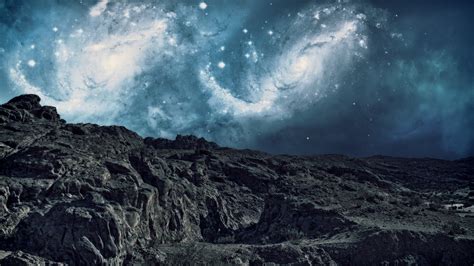 Wallpaper Night Galaxy Sky Stars Atmosphere Cloud Mountain