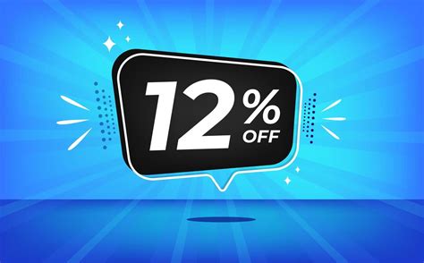 12 Percent Off Blue Banner With Twelve Percent Discount On A Black