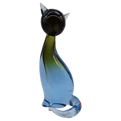 Cat Figurine Murano Glass At 1stdibs