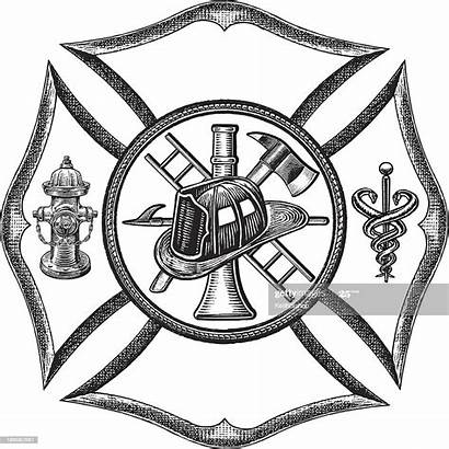Fire Symbol Vector Department Firefighter Cross Maltese