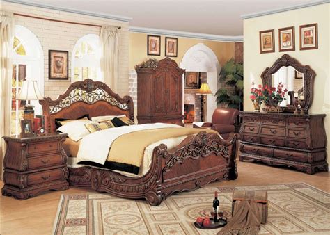 Enjoy free shipping on most stuff, even big stuff. King Cherry Sleigh Bed Marble 5pc Bedroom Furniture Set # ...