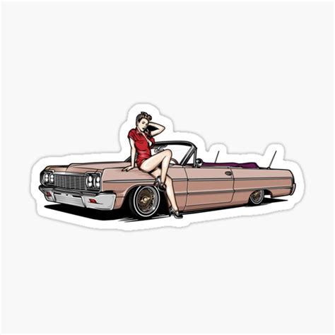 Lowrider Pinup Sticker For Sale By Lucky8studio Redbubble