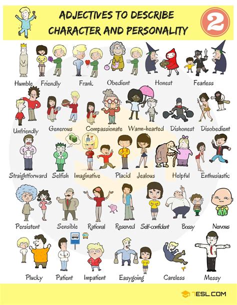 English Adjectives For Describing Character And Personality 14 Examples Of Adjectives Common