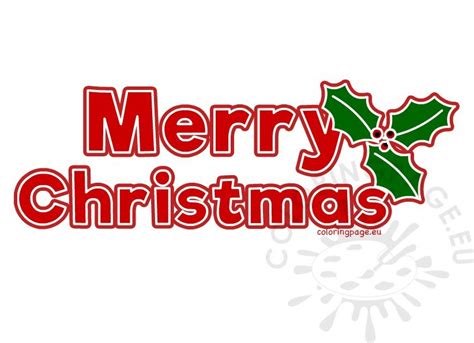 Christmas coloring pages are just so much fun! Red Merry Christmas letters printable - Coloring Page