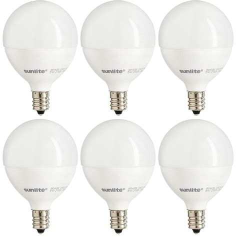 Sunlite 40 Watt Equivalent Warm White G165 Dimmable Led Light Bulb 6