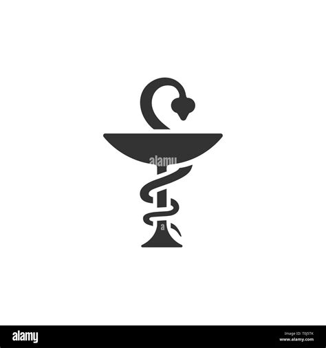 Pharmacy Icon Snake Symbol Isolated Vector Illustration Stock Vector