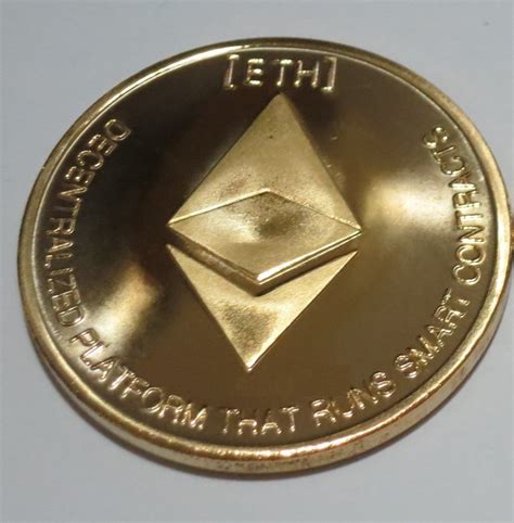 Ethereum Gold Plated Physical Coin Cryptocurrency ETH ...