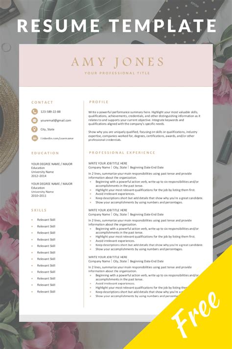 Attractive Resume Template Free Download Word Pages Free Resume