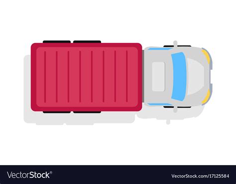 Truck Top View Flat Style Icon Royalty Free Vector Image