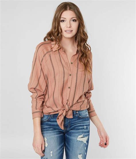 Daytrip Striped Blouse Womens Shirtsblouses In Ginger Spice Buckle