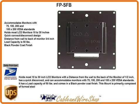 Fp Sfb Small Flat Panel Flush Wall Mount 3 Star Incorporated