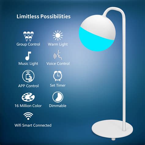 Newst Wifi Smart Led Lamp 7w Smart Table Light Rgbw Wifi App Remote