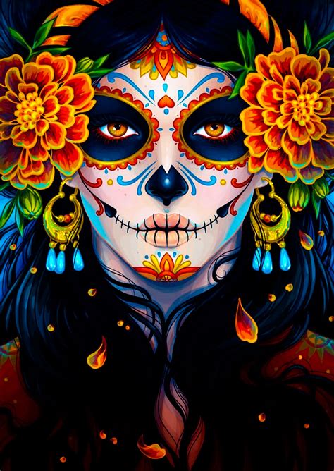 Day Of The Dead Beautiful Lady Picture Dibujo Dia De Muertos Dia De Los Muertos Dia De Muertos