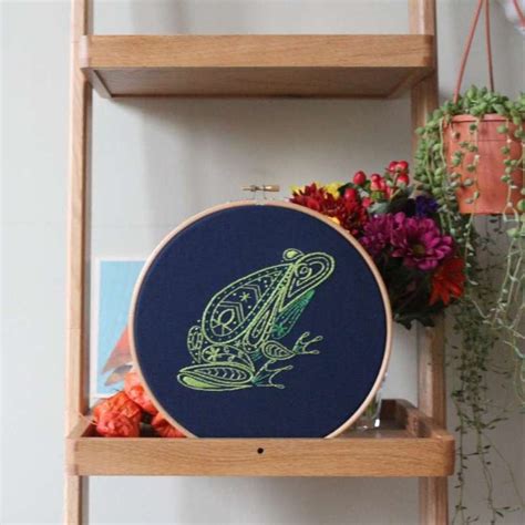 Frog Embroidery Kit Paraffle Embroidery