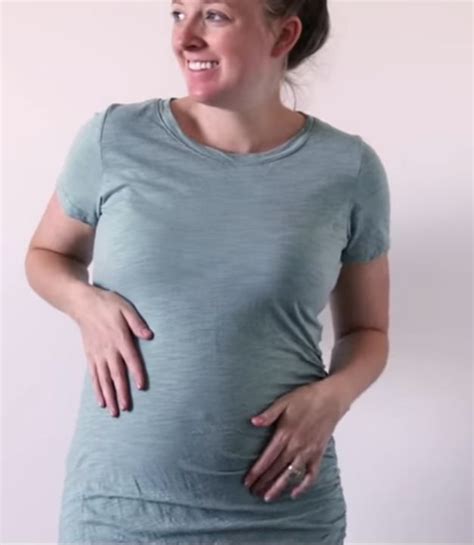 Belly Button V Neck T Shirts For Women Pop Fashion Pregnant Wife