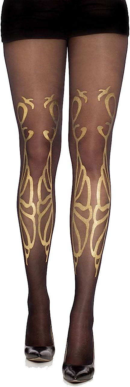 Stern Tights Butterfly Print Patterned Sheer Black Tights Full Length Stockings Size L Xl At