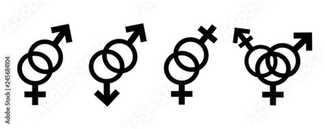 Homosexual Heterosexual Bisexual Transgender Transsexual Symbol Vector Silhouette On White