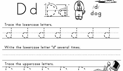 letter d worksheets for kindergarten