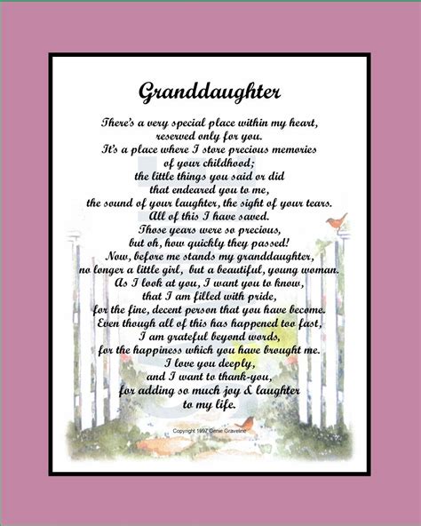 Granddaughter Poem Digital Download Granddaughters 16th 18th Etsy