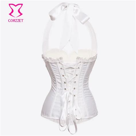 Corzzet Womens Shapers Victorian White Satin Corsets And Bustiers With