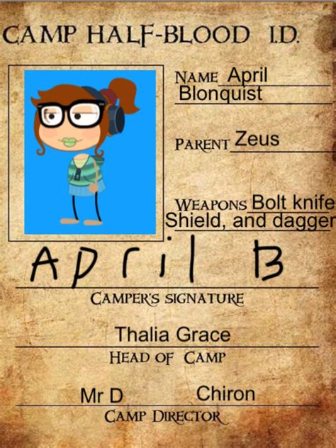 Another Camp Half Blood Id Card By Mustdomath