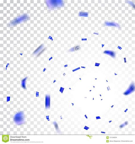 Blue Confetti Explosion Celebration Isolated On White Transparent
