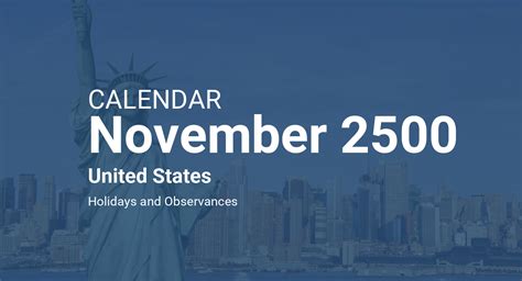 November 2500 Calendar United States