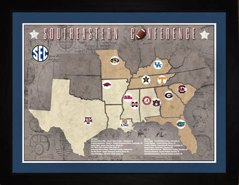 Southeastern Conference College Football Stadiums Teams Etsy