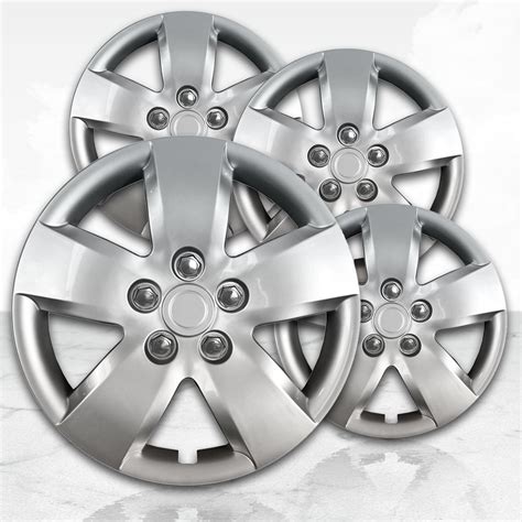 16 Silver Universal Deluxe Style Hubcapswheel Covers Set Of 4 Ebay