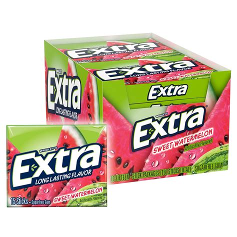 Extra Sweet Watermelon Sugar Free Bulk Chewing Gum 15 Pc 10 Ct