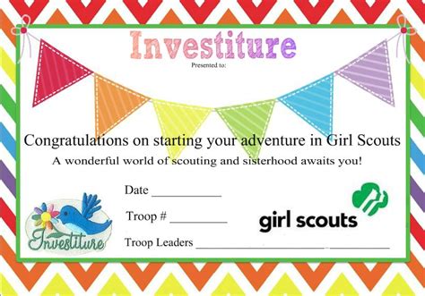 Investiture Certificate I Made For My Daisy Troop Troop Leader Girl Scout Leader Girl Scout
