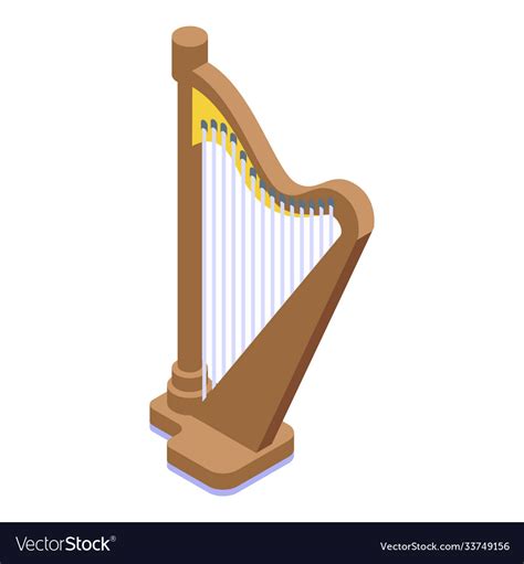 Harp Icon Isometric Style Royalty Free Vector Image