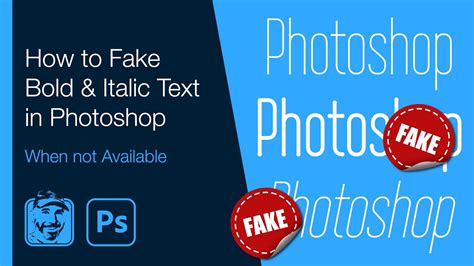 How To Fake Bold And Italic Text In Photoshop When Not Available Youtube