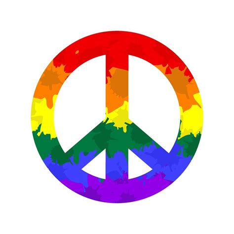 Rainbow Peace Sign Clip Art