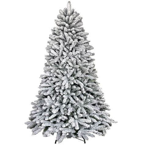 7 Ft Feel Real Hinged Deluxe Artificial White Christmas Tree Fir