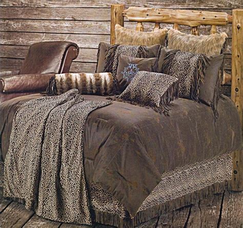 If you're dreaming of creating a cowboy bedroom, a cowboy comforter or quilt creates the focal point of the room. Leopard Western Bedding Comforter Set