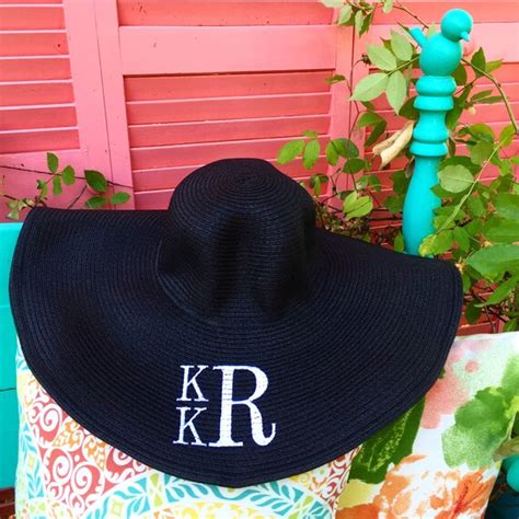 Monogrammed Floppy Wide Brimmed Sun Hat By Feathernestboutique