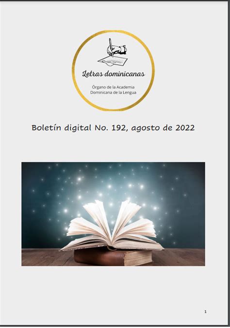Boletín Núm 192 De La Academia Dominicana De La Lengua Agosto De 2022 Academia Dominicana