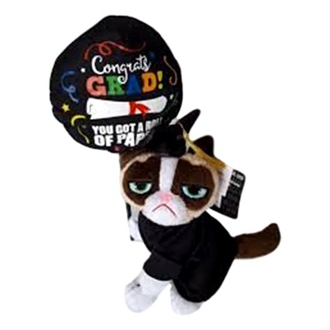 Grumpy Cat Plush Graduate Balloon Congrats Roll Of Paper Funny