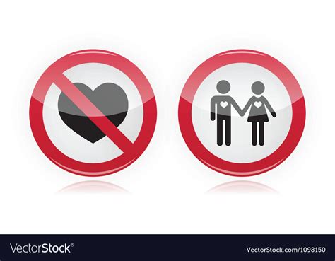 No Love No Couples Forbidden Red Warning Sign Vector Image