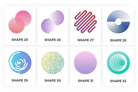 100 Unique Geometric Shapes Custom Designed Graphic Objects