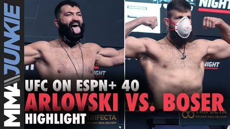 No Issues For Andrei Arlovski Tanner Boser On Scale Ufc On Espn 40 Weigh In Highlight Youtube