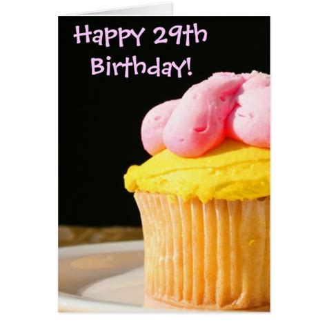 Happy 29th Birthday Cupcake Greeting Card Zazzle