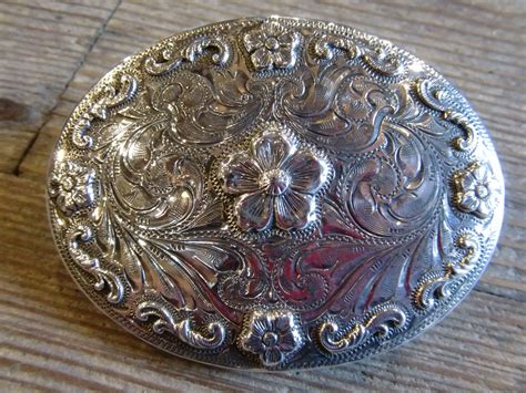 Bohlin Sterling Silver Flower Buckle Western Belt Buckles Buckles