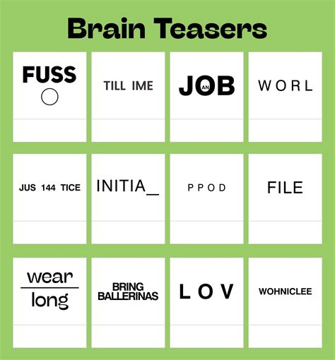 10 Best Printable Brain Teasers For Adults