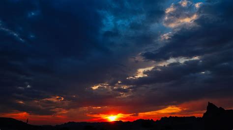 Download Wallpaper 2048x1152 Sky Clouds Sunset Horizon Ultrawide