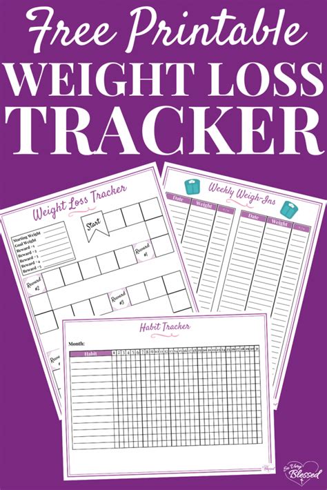 Free Printable Weight Loss Tracker Plus Habit Tracker And Weigh In Chart