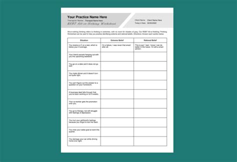 Rebt All Or Nothing Thinking Worksheet Pdf Therapybypro