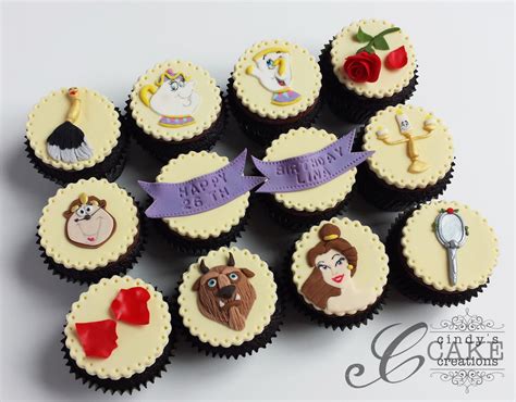 Beauty And The Beast Cupcakes With Hand Made Fondant