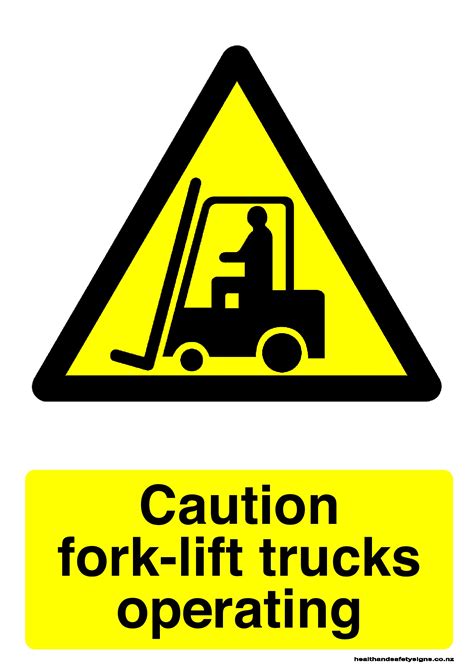 Caution Fork Lift Trucks Operating Warning Sign Health And Safety Signs
